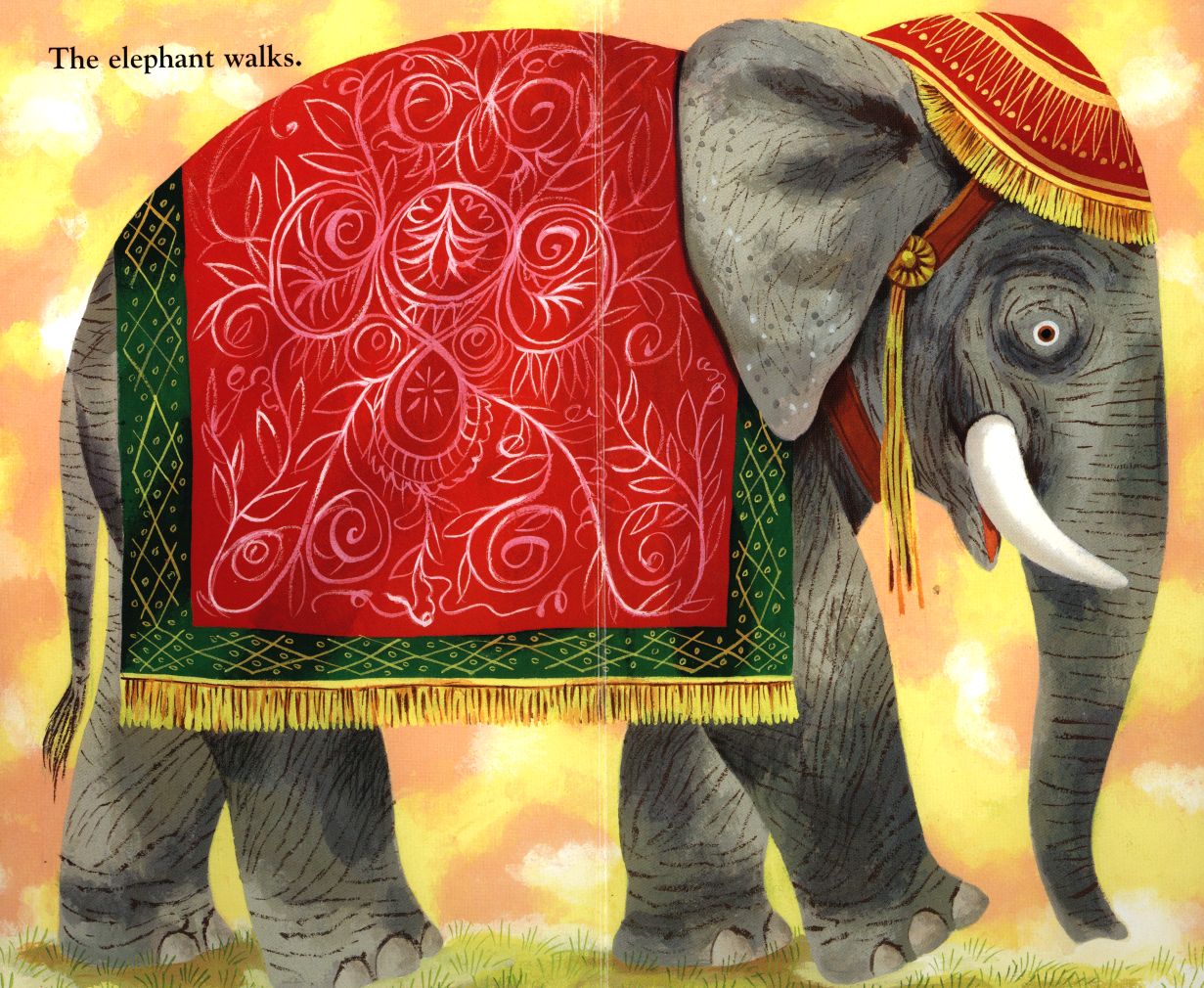 The elephant walks.